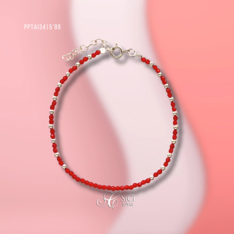 Pulsera cristales rojos Bastet - comprar online