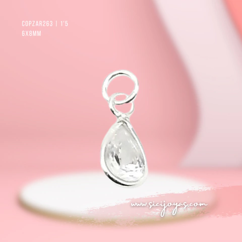 Dije cubic gota con virola