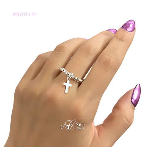 Anillo bolitas elástico