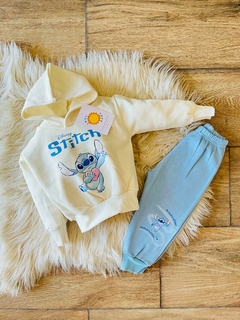 Conjunto frisado Stitch Celeste - comprar online
