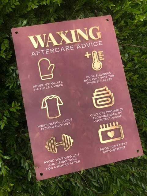LETRERO WAXING AFTERCARE