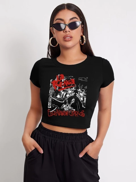 Remera baby tee Esquivando charcos - La renga - comprar online