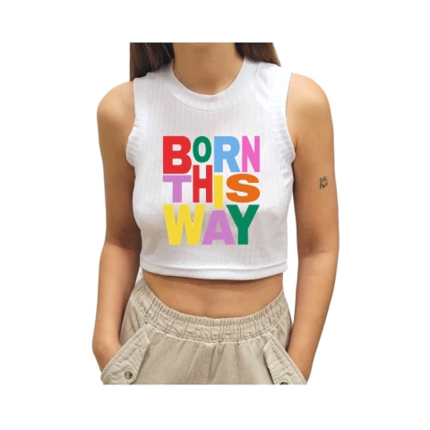 Top Musculosa Born This Way - Lady Gaga Orgullo Pride Lgtb