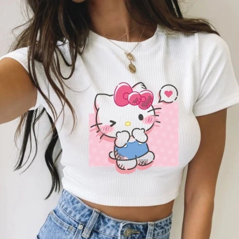 Remera baby tee Kitty (modelo 3) - comprar online