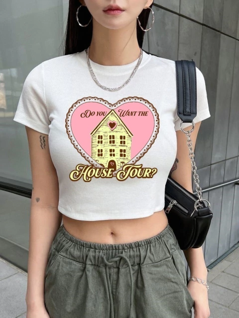 Remera baby tee House tour- Sabrina Carpenter - comprar online