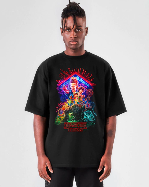 Remera oversized Stranger things neon - comprar online