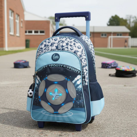 Mochilas Footy Carro 18 Futbol Luz Led En Pelota.