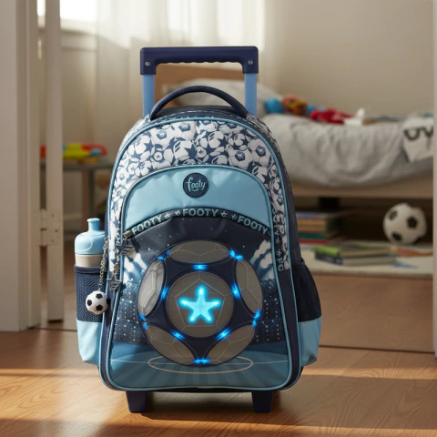 Mochilas Footy Carro 18 Futbol Luz Led En Pelota #