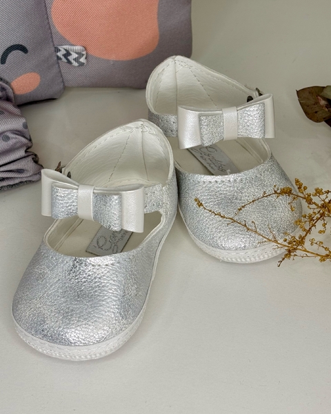 Zapatito moño plata