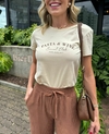 T-SHIRT PASTA & WINE - BEGE - comprar online