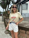T-SHIRT OVERSIZE THE BEACH CLUB - BEGE - comprar online