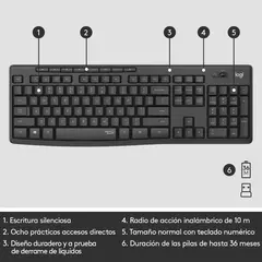 Kit de Teclado y Mouse Logitech Mk295 Silent - comprar online