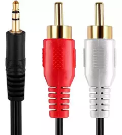 Cable de Audio 2 Rca Macho a 1 Plug 3.5" Macho 1.50 Mts - comprar online