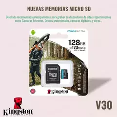 Memoria SD Kingston GO Plus- 128GB SDXC - Especial para Drones o Cámaras Externas - PC Market Express