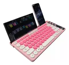 Teclado Noga NKB-Q30 Inalámbrico Rosa con Soporte para Celular - comprar online