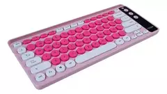 Teclado Noga NKB-Q30 Inalámbrico Rosa con Soporte para Celular - tienda online