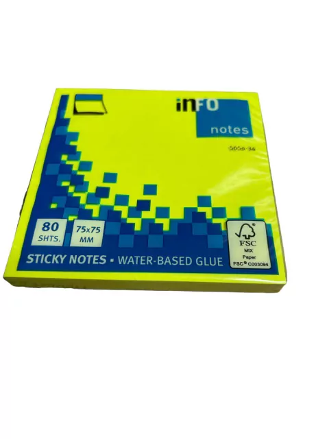 notas adhesivas 75x75 fluo amarillas x 80 hjs