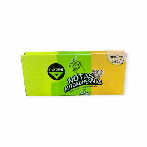 Notas Adhesivas 50x40 x 3 taquitos Fluo