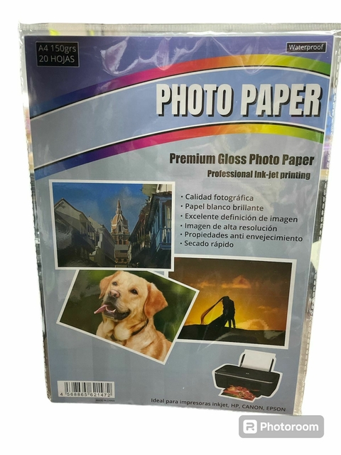 Papel Fotográfico (150 grs.) x 20 hjs.