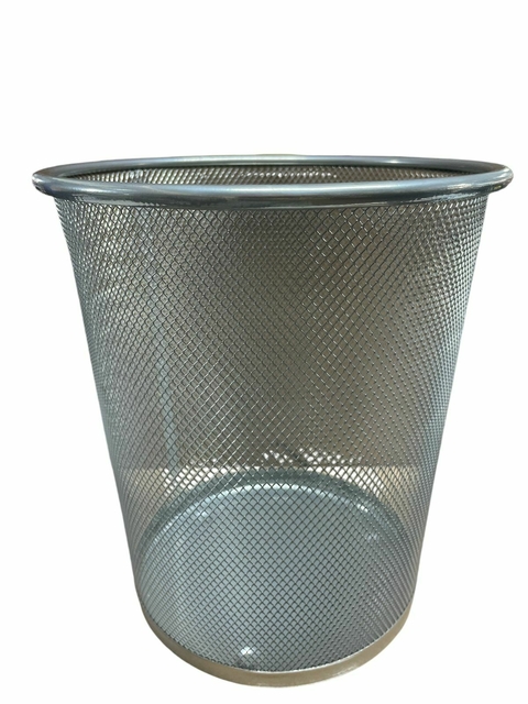 Cesto papelero negro/plata mediano