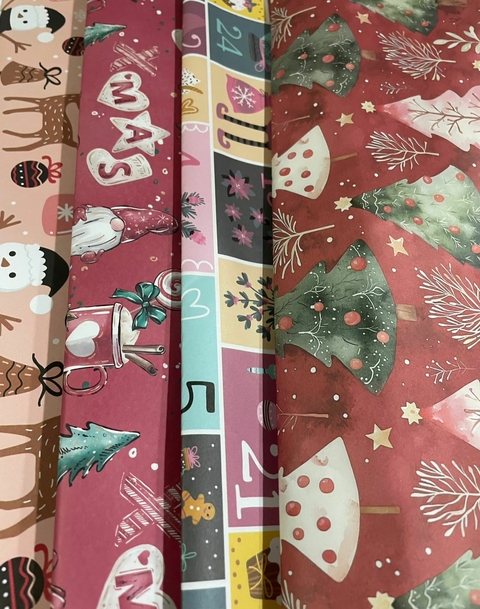 Papel Fantasia p/regalo Navideño surtidos x 10 unidades