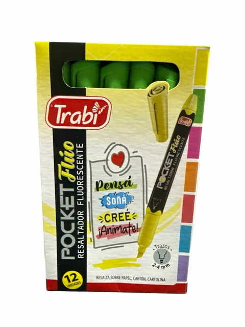 Resaltador Trabi Pocket X 12 unidades mismo color Fluo - comprar online