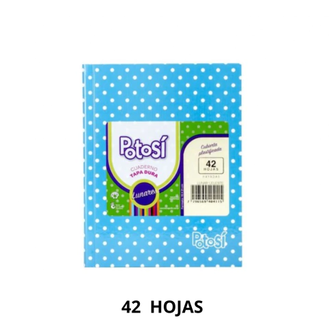 CUADERNO ESCOLAR N.1 T/DURA FORRADO LUNARES (POTOSI) X 42 HJS.
