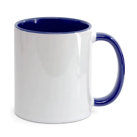 Caneca Sublimação Alça e Interior Azul 325ml