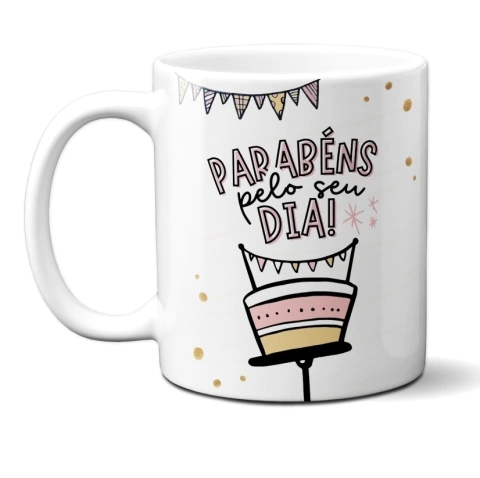 Caneca Aniversário Parabéns Seu Dia Atacado Revenda