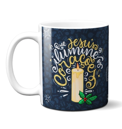 Caneca Natal Jesus Ilumine Corações Atacado Revenda