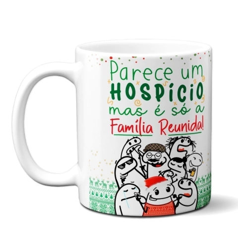 Caneca Natal Flork Família Hospício Atacado Revenda