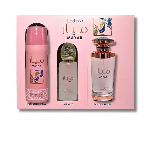 KIT MAYAR PERFUME 100ML + SPRAY 200ML + PERFUME DE CABELO 50ML EDP FEMININO