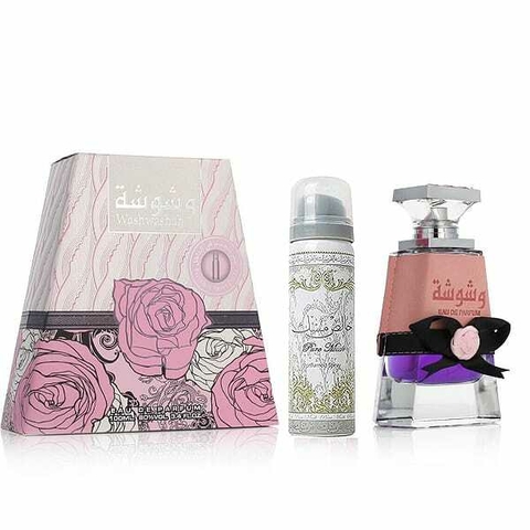 Kit Árabe Lattafa Washwashah: Eau de Parfum 100ml + Spray Corporal