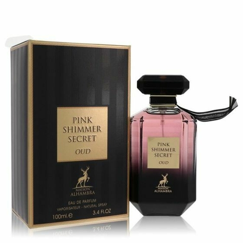 Perfume árabe MAISON ALHAMBRA PINK SHIMMER SECRET OUD 100ML feminino ( Bombshell Oud Victoria's Secret )