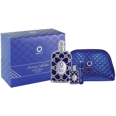 Kit Orientica Royal Bleu Edp 80ml + Miniatura 7,5ml + Atomizer + Necessaire Kit