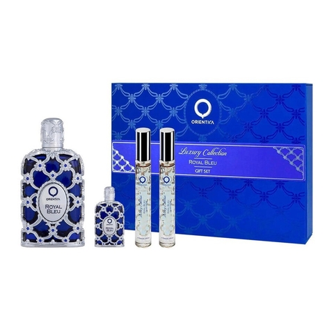Kit Luxo Royal Bleu Orientica Eau de Parfum 80ml + miniatura 7,5ml + 2 Perfumes Travel size