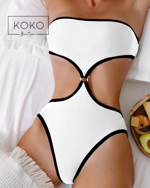 Blanco con aro ribete negro