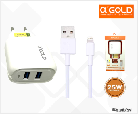 CARREGADOR 02 USBS PARA IPHONE A´GOLD - comprar online