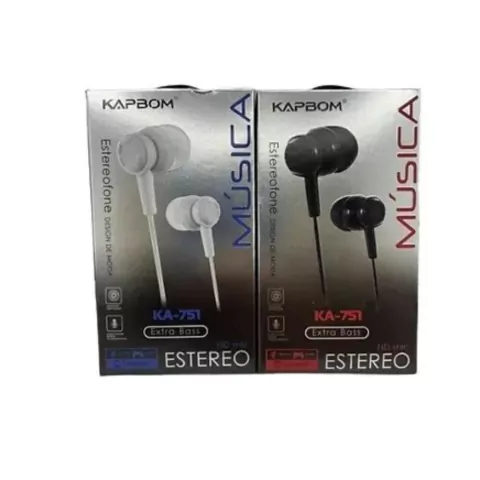 FONE DE OUVIDO COM FIO E MICROFONE KAPBOM