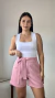 Short em Alfaiataria Rosa Claro RAFA
