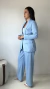 Blazer Alongado em Alfaiataria Azul Claro MAYA - GAIA
