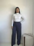 Calça Pantalona em Alfaiataria Cinza ADRI