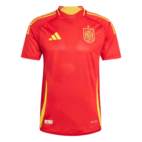 camisa da espanha-home-titular-1-I-eurocopa 2024-2024/2024-jogador-versão jogador-versão player-adidas-vermelho-vermelha-lamine yamal-gavi-pedri-parte da frente