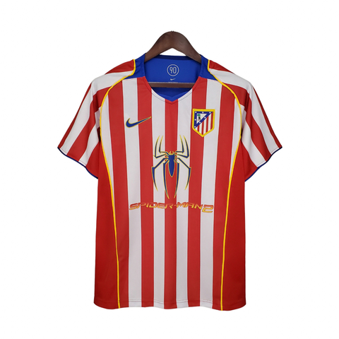 camisa atletico de madrid-home-1-I-04/05-2004/2005-2004-2005-retrô-masculino-masculina-branca-branco-vermelho-vermelha-diego simeone-gabi-fernando torres-parte da frente