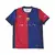 Camisa Barcelona 2024/2025 Coldplay Home Titular I Masculino nas cores azul e bordô, usada por Lewandowski, Lamine Yamal e Raphinha - Frente completa do uniforme especial El Clásico.
