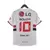 Camisa São Paulo 2007/2008 titular masculina verso, branca, listras vermelha e preta, patrocínio LG, numeração em vermelho, logo Reebok. Retro home I, usada por Miranda.
