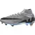 Imagem lateral da chuteira de campo Nike Mercurial Superfly 9 Elite Rising Gem, com base cinza e detalhes em preto, projetada para velocidade e controle.