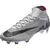 Vista superior da chuteira de campo Nike Mercurial Superfly 9 Elite Rising Gem, mostrando o cabedal texturizado em cinza e o logo Nike Zoom no solado.