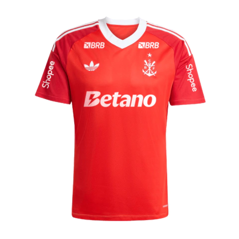 Camisa Flamengo Goleiro III 2025/2026 Com Patrocínios Torcedor Masculino Vermelha - comprar online