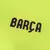 Detalhes da nuca da terceira camisa do Barcelona 2014/2015, modelo masculino retrô, com acabamento refinado. Camisa usada por Neymar, Suárez e Messi na histórica temporada da tríplice coroa.